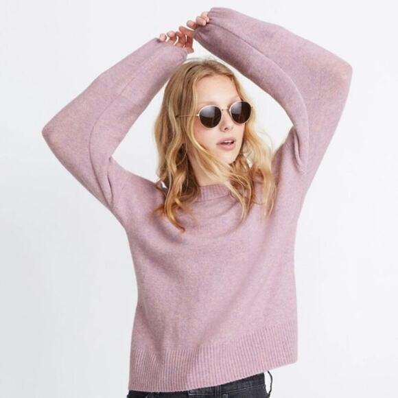 Madewell Payton Pullover Crewneck Sweater Coziest Yarn Heather Lilac Swiftie XXS - Picture 1 of 8